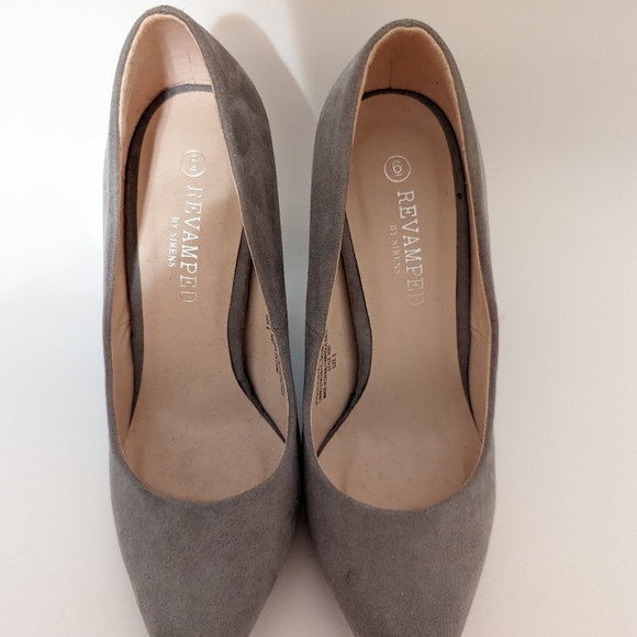 Grey velvet block pointed toe heel size 6 - Picture 2 of 3